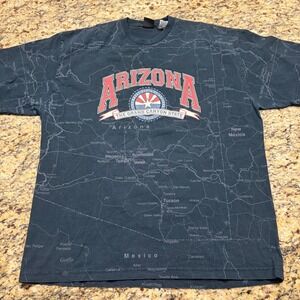 State of Mine Arizona The Grand Canyon State Map T-Shirt Mens XL Black ws